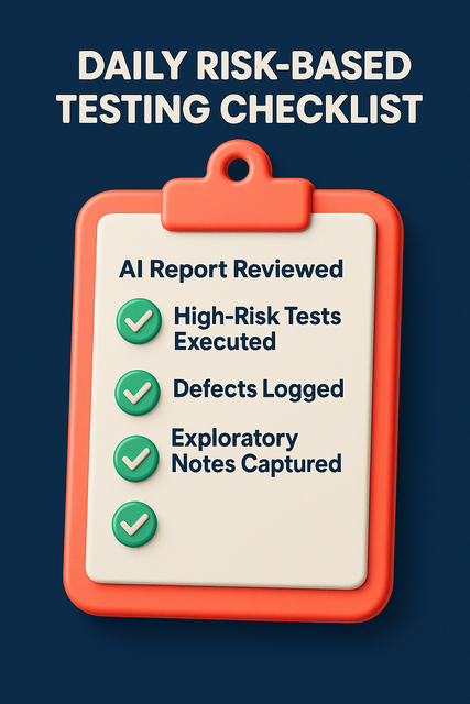 Daily checklist for AI-driven testers.