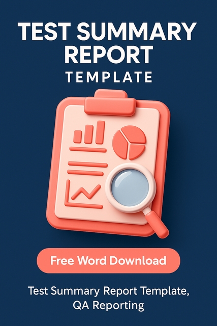 3D plastic-style illustration of a test summary report with charts, graphs, and analysis elements.
