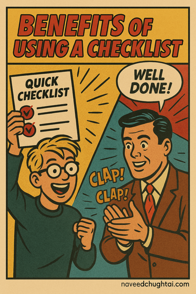 QA team celebrating under a glowing checklist banner as bug villains flee.